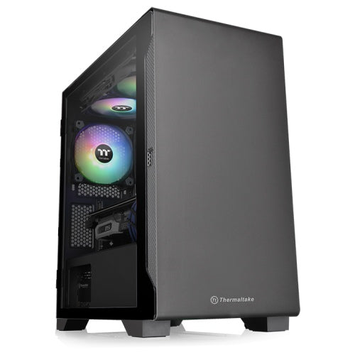 Thermaltake S100 Tempered Glass Snow Edition Micro-ATX mini-Tower Computer Case with 120mm Rear Fan Pre-Installed, Black or White