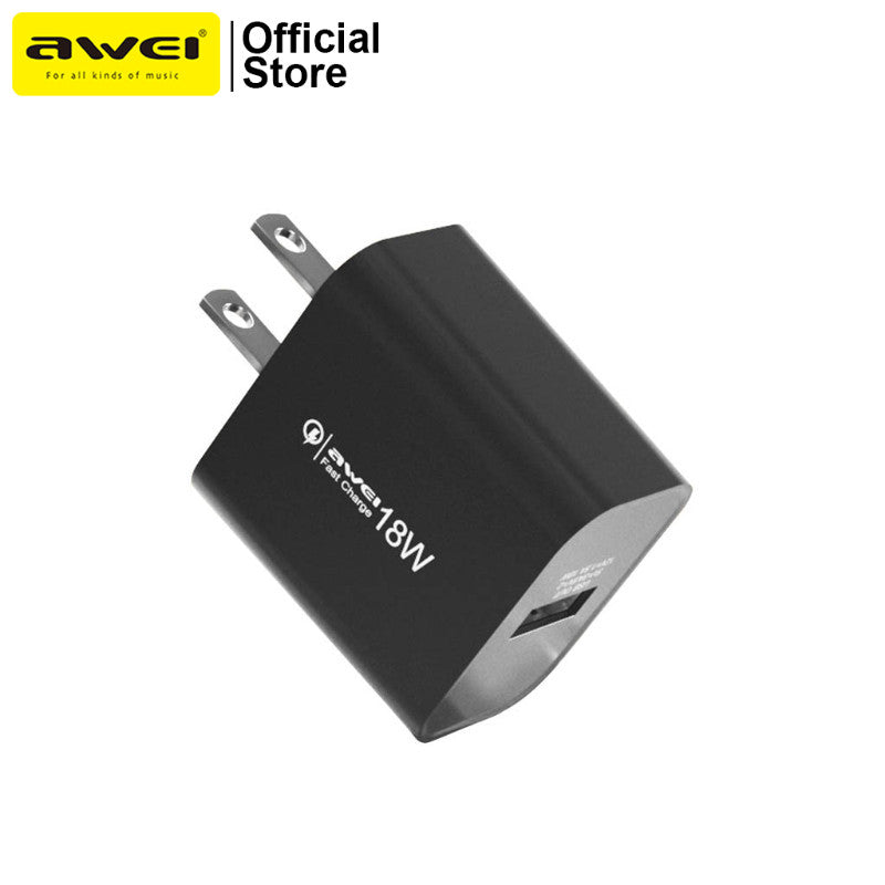 Awei PD59 18W Fast Charger QC charging with UK EU US Plug