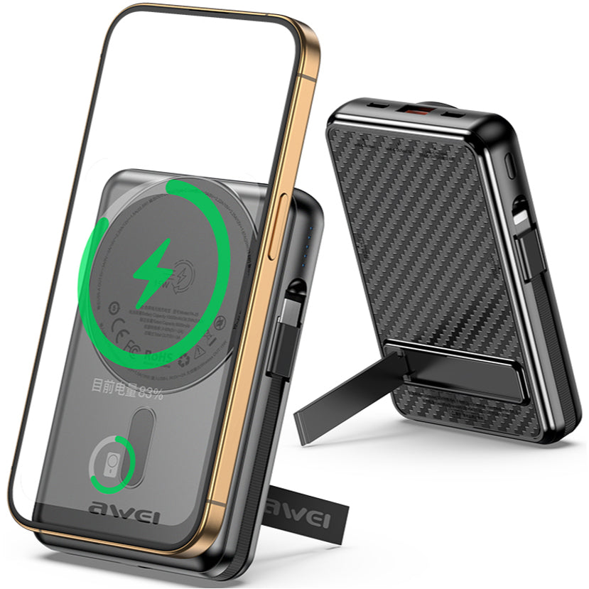 Awei PA-25 Magnetic Wireless Power Bank | 10,000mAh | 22.5W Fast Charging
