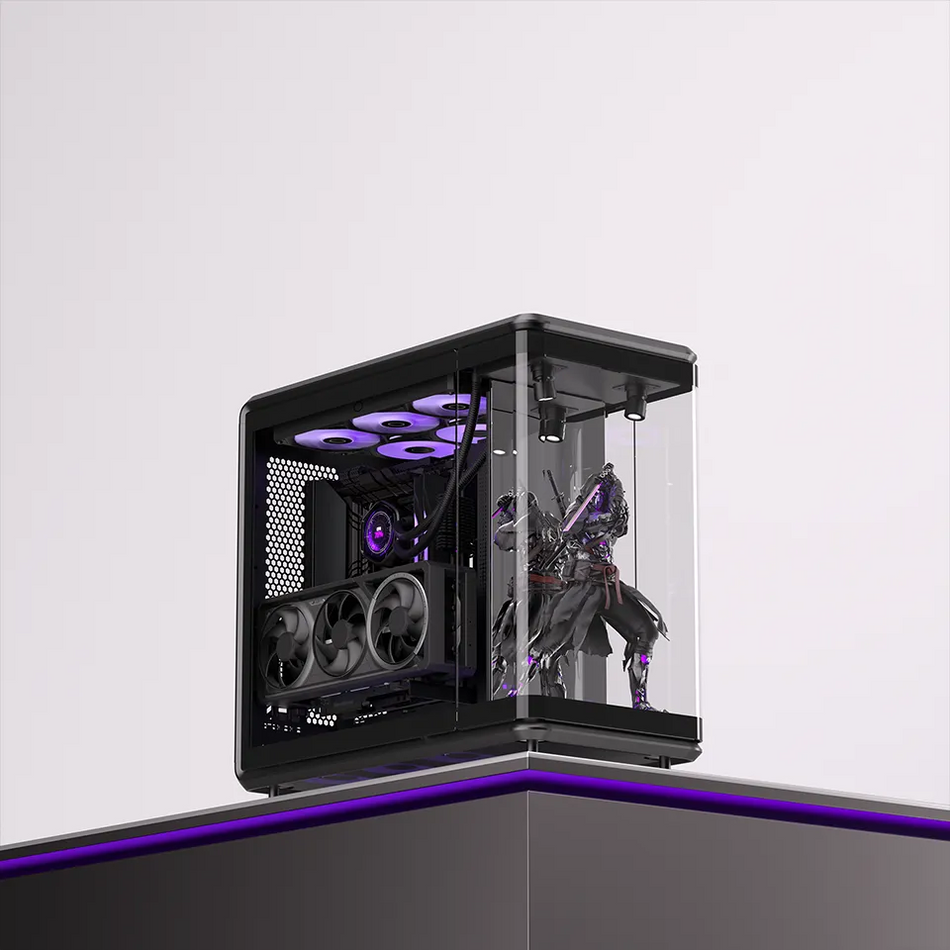 Cooler Master MasterFrame 360 Panorama Mid-Tower Case, 1x PCI-e 5.0 Riser / 2x ARGB spotlight