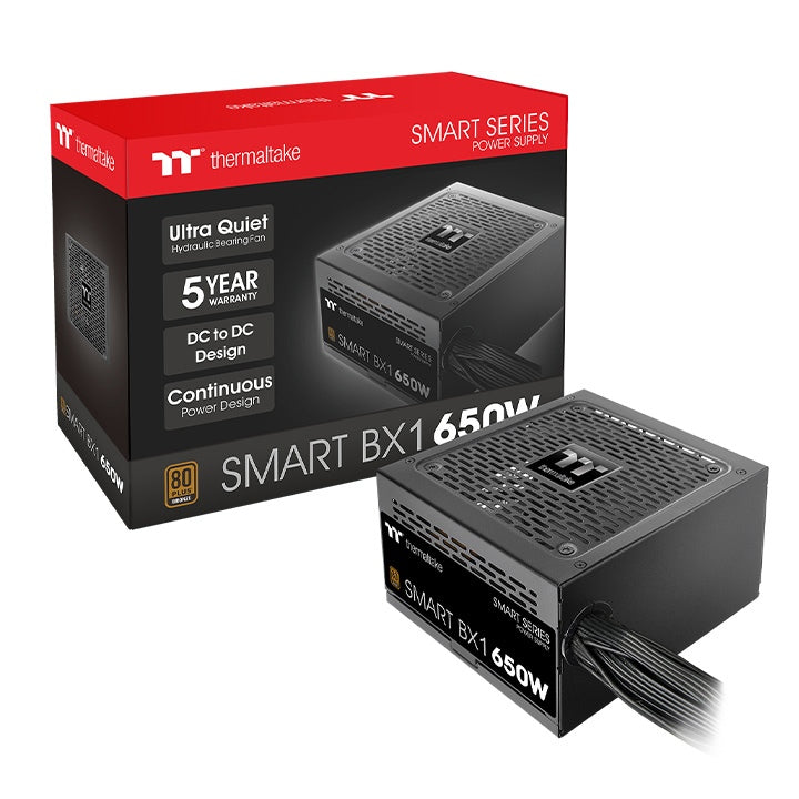 Thermaltake Smart BX1 650W Bronze SLI/Crossfire Ready Continuous Power ATX12V v2.3 / EPS v2.92 80 Plus Certified, Non Modular Power Supply PS-SPD-0650NNFABK-4