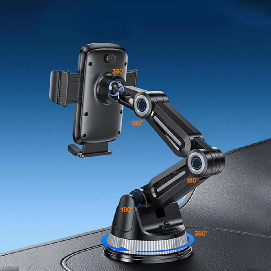 Yesido C275 Anti-Shake Heavy Duty Car Phone Holder (1260° 5-Point Multi-Joint Adjustment, Telescopic Long Arm, Nano Gel Suction Cup Base, for 4.7" - 7.2" Devices, Black)