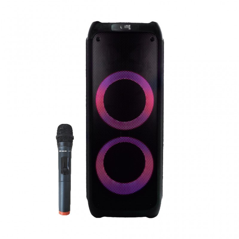 Suzukitime MSPK-PARTYBOX-1100 Portable Rechargeable Party Speaker – 100W RMS with Bluetooth & Round LED Light Effects
