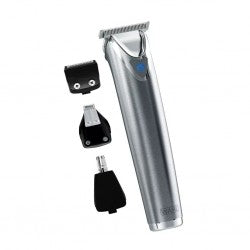 WAHL Lithium Ion Stainless Steel Grooming Kit, Rechargeable Trimmer, Ear and nose attachments, Body detailer for multi grooming, 4 Combs for different grooming lengths, 6 hours Run Time (9818-727)