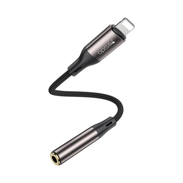 YESIDO YAU45 | Aluminum Alloy Strong SR Protection High Density Weaving Lightning to 3.5mm Audio Adapter