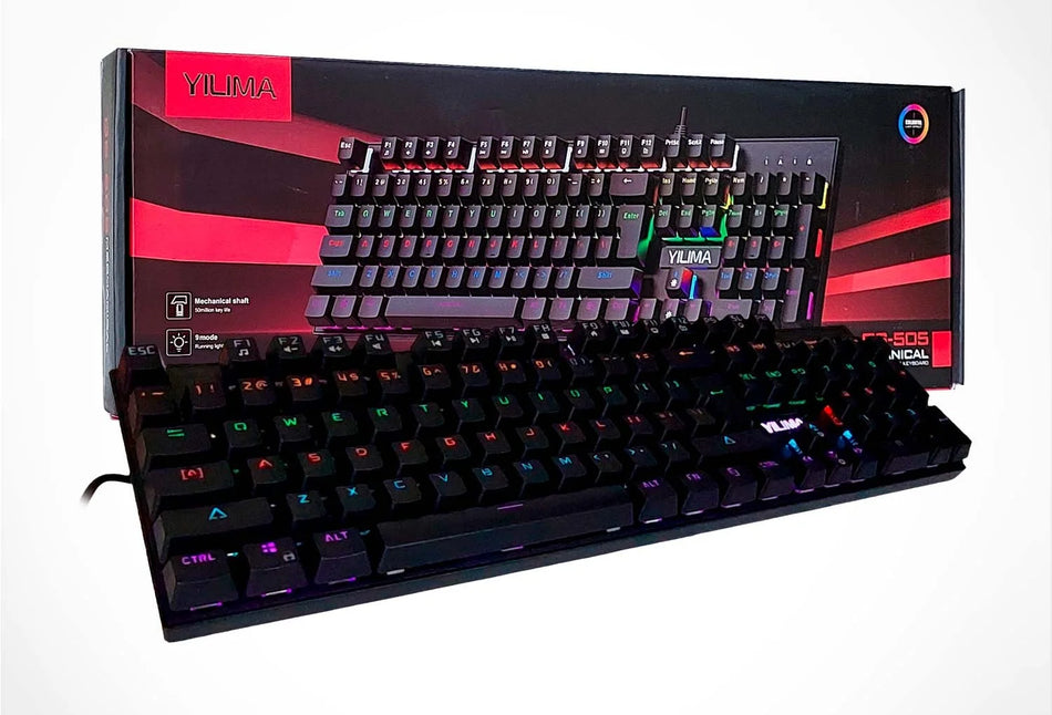 Yilima QS-500 Mechanical Numeric Keyboard (22-Key Layout, Wired USB Plug-and-Play, Ergonomic Mechanical Switches, LED Backlit, White, QS-500)