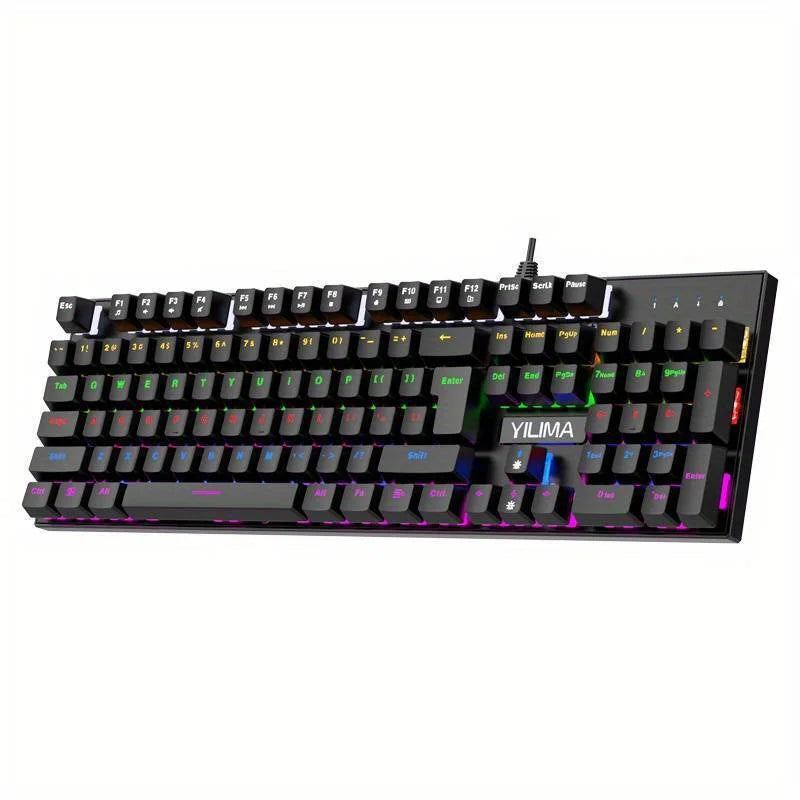 Yilima QS-500 Mechanical Numeric Keyboard (22-Key Layout, Wired USB Plug-and-Play, Ergonomic Mechanical Switches, LED Backlit, White, QS-500)
